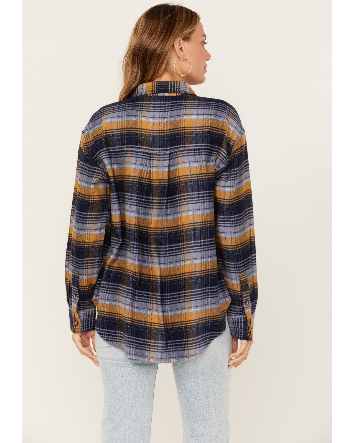 Cleo + Wolf Women's Long Sleeve Button-Down Flannel Boyfriend Shirt