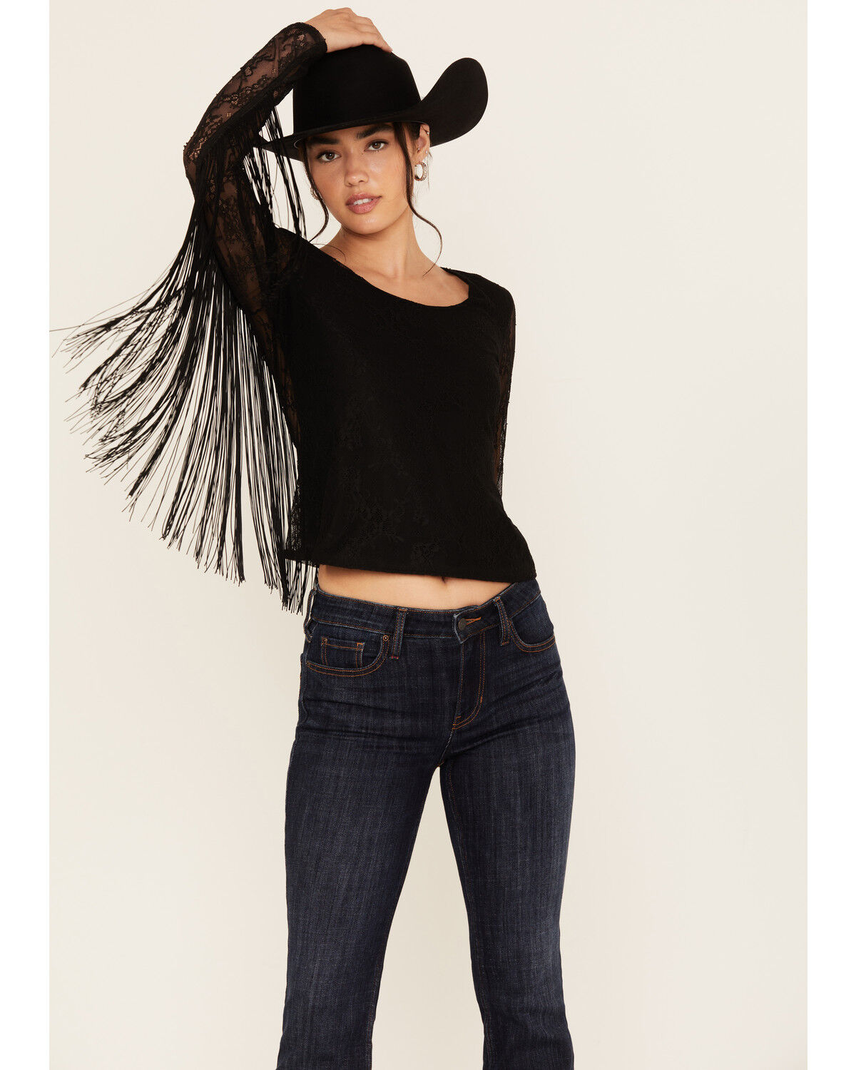 Idyllwind Women's Russello Lace Fringe Long Sleeve Shirt