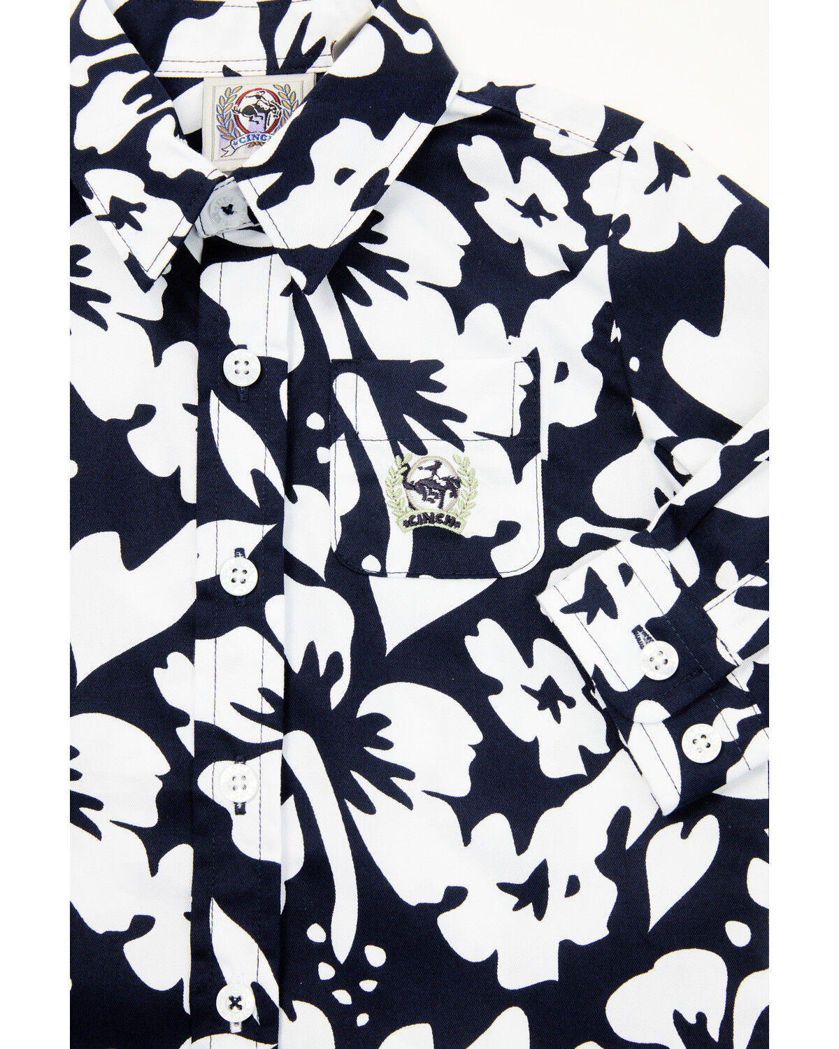 Cinch Infant Boys' Floral Print Long Sleeve Button-Down Western Shirt