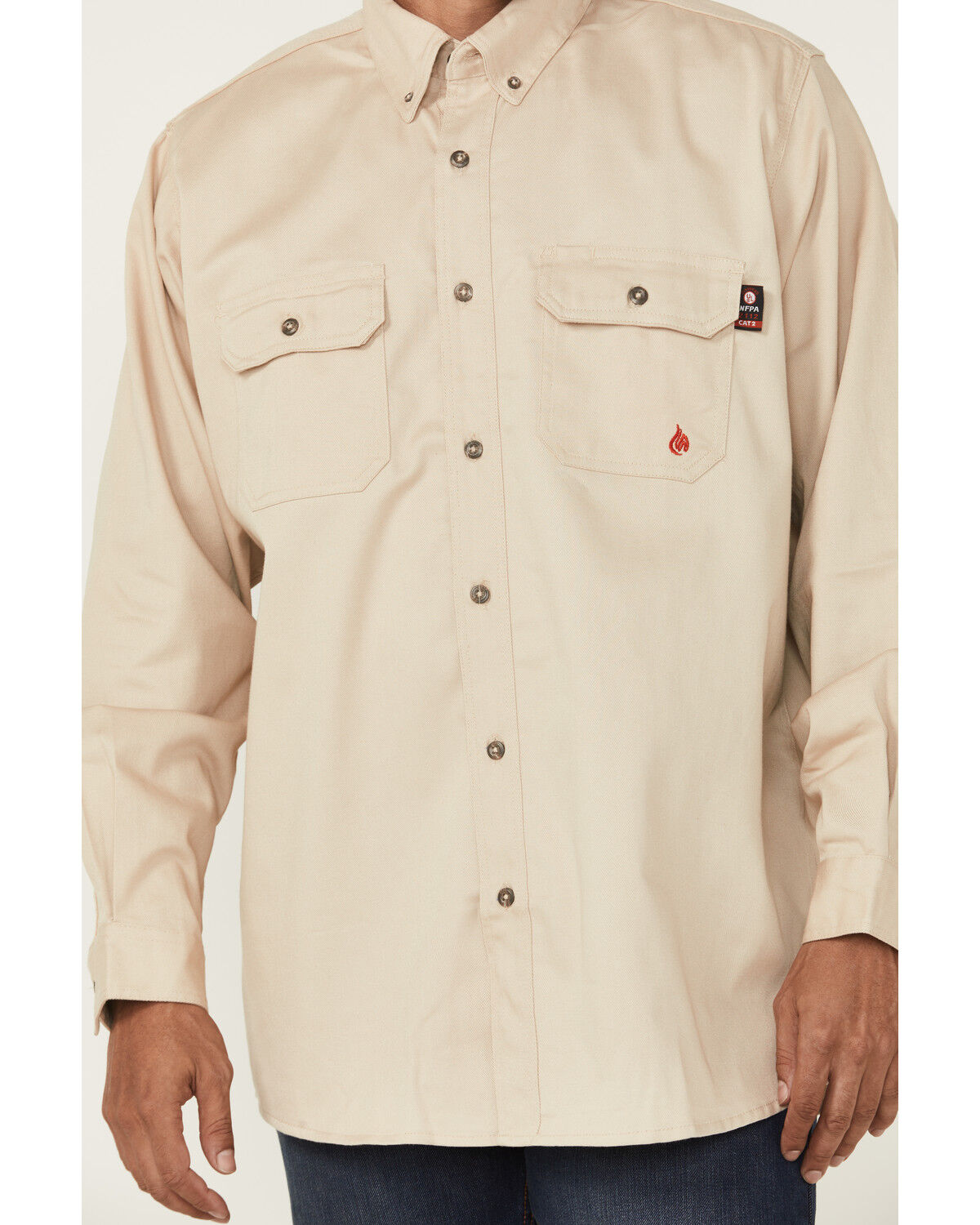Forge Workwear Men's FR Solid Long Sleeve Button-Down Work Shirt