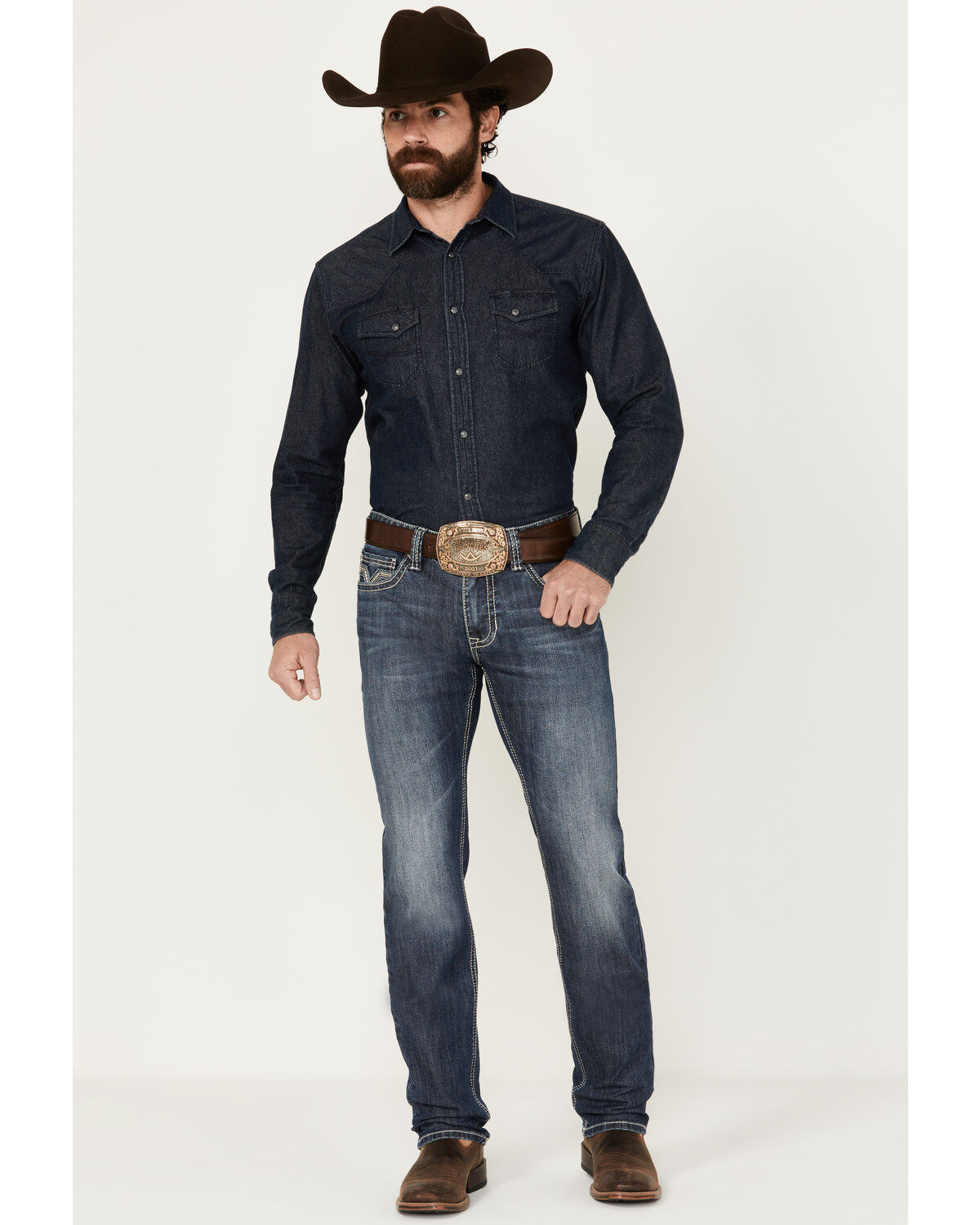 Rock & Roll Denim Men's Rifle Dark Vintage Wash Skinny Stretch Denim Jeans