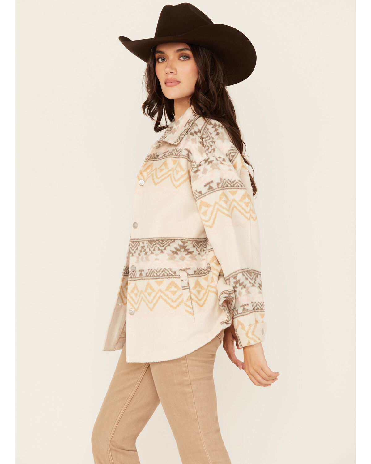 Ashley Women's Southwestern Print Button-Down Shacket
