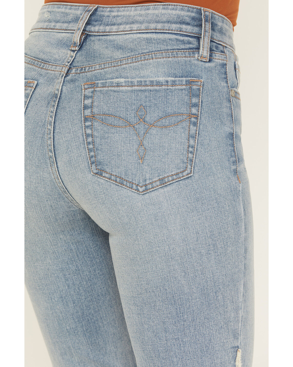 Shyanne Women's Rhone Medium Wash High Rise Flare Comfort Stretch Denim Jeans