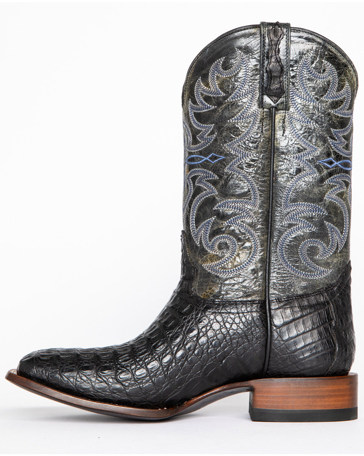 Cody James Men's Caiman Embroidered Exotic Boots - Broad Square Toe