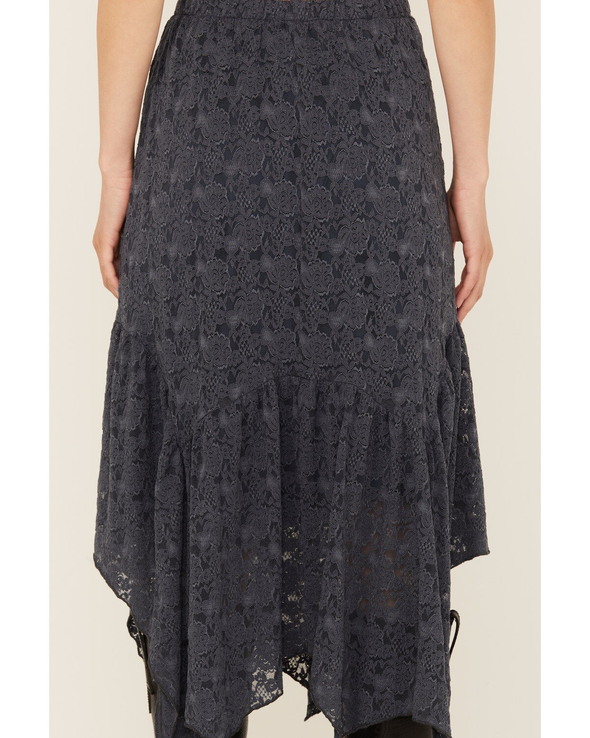 Originality Women's Handkerchief Hem Lace Midi Skirt