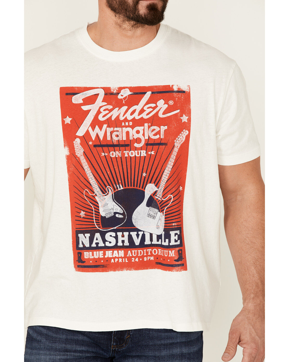 Wrangler X Fender Men's On Tour Nashville Vintage Graphic T-Shirt