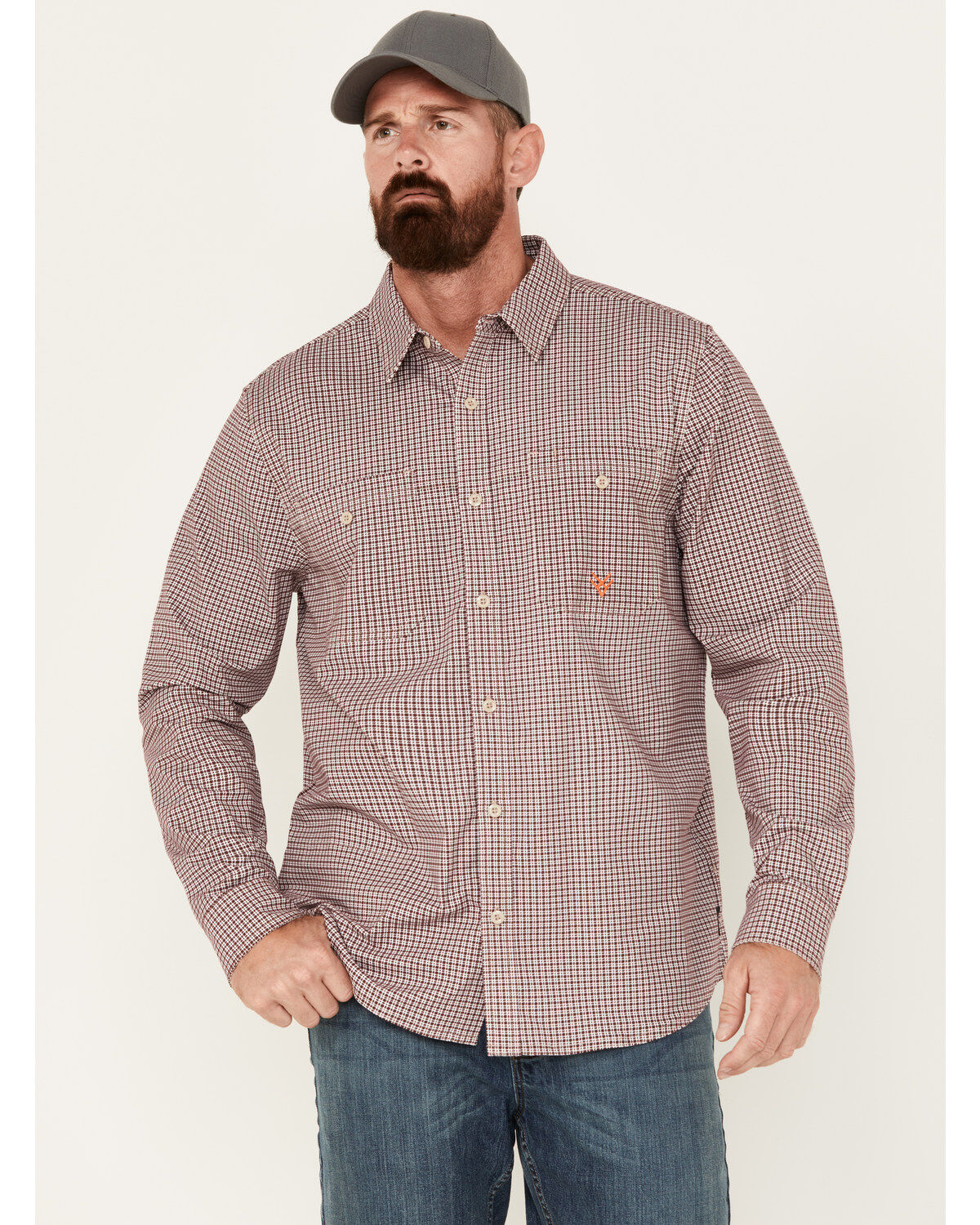 Hawx Men's FR Lightweight Printed Long Sleeve Button-Down Stretch Work Shirt