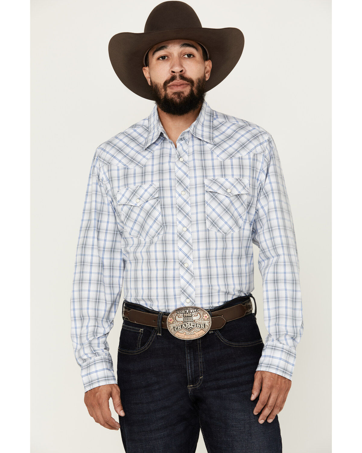Wrangler 20X Men's Plaid Print Long Sleeve Snap Western Shirt