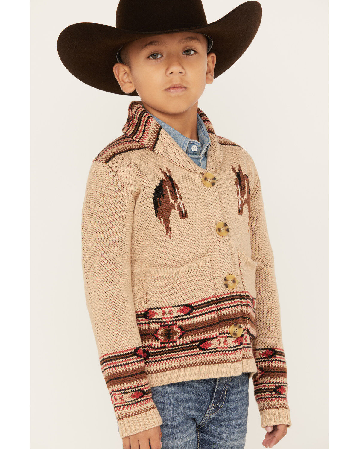 Cotton & Rye Boys' Horse Graphic Button-Down Cardigan