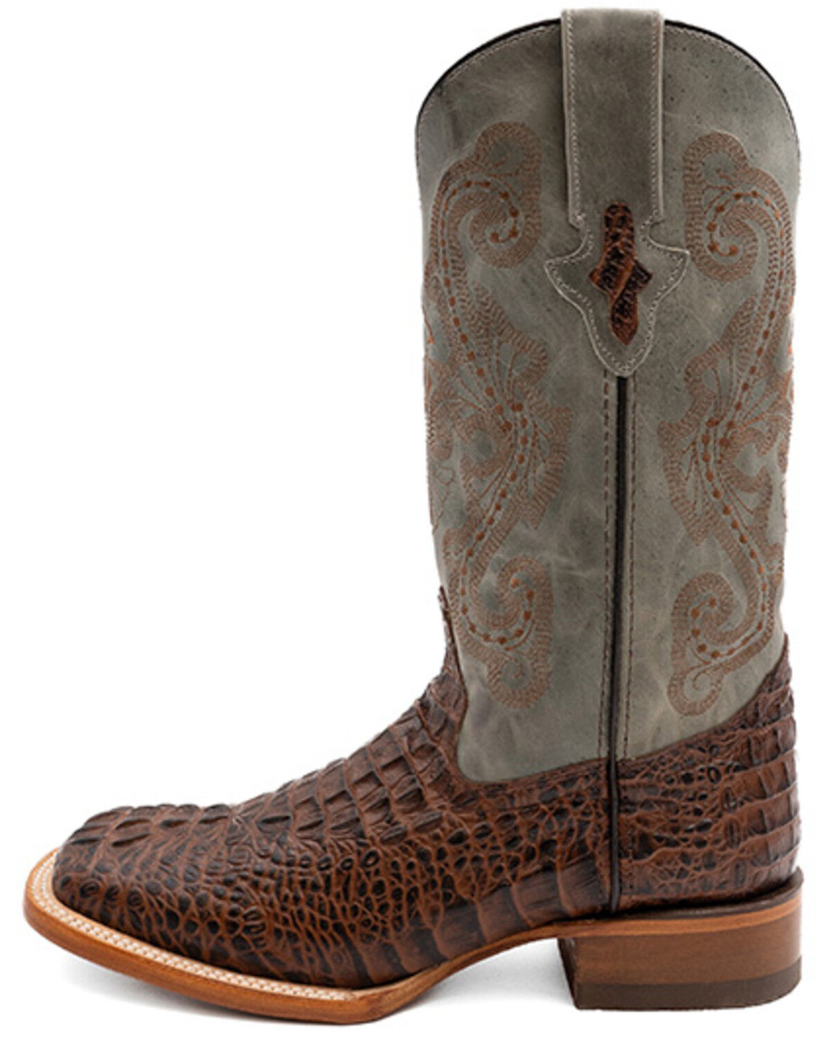 Ferrini Men's Caiman Croc Print Western Boots - Broad Square Toe