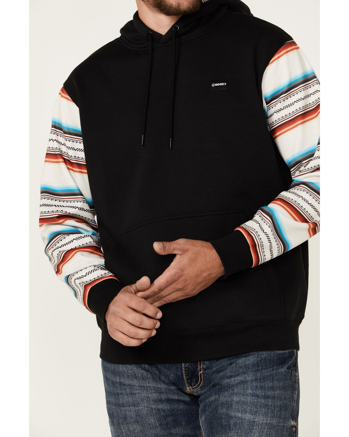 Hooey Men's Legendary Serape Sleeve Hooded Sweatshirt