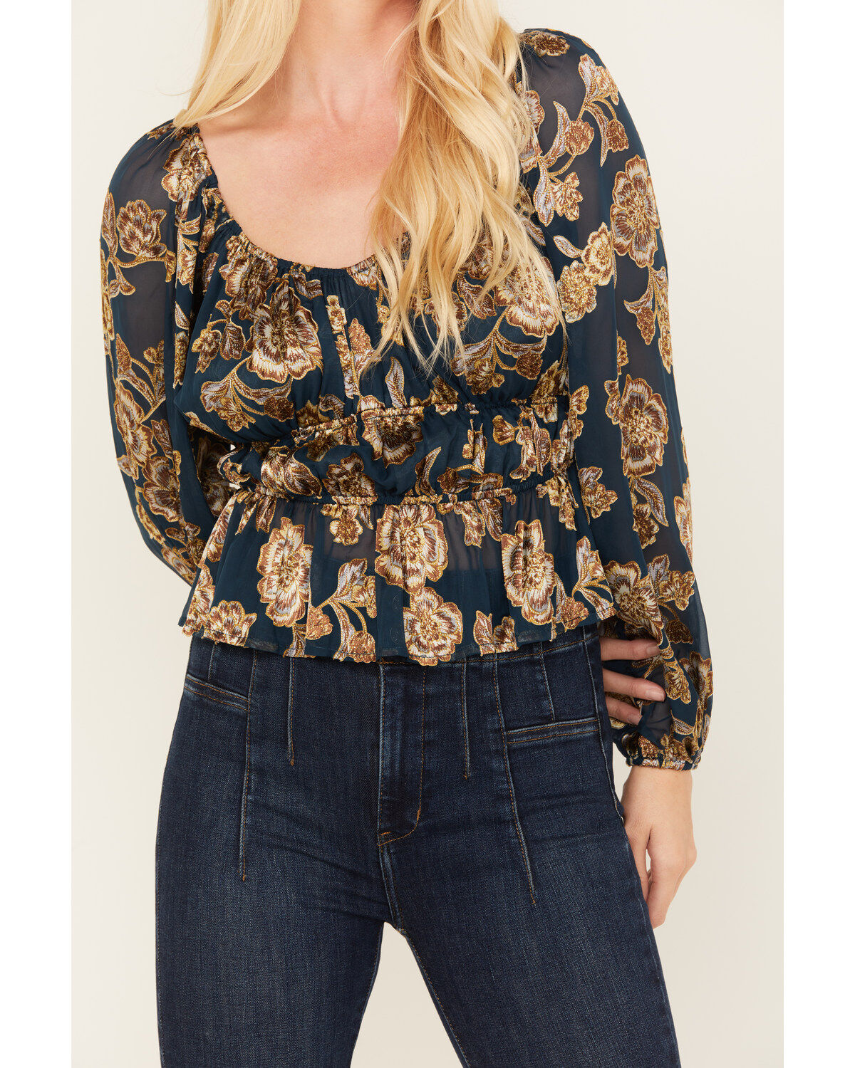 Shyanne Women's Floral Print Burnout Top