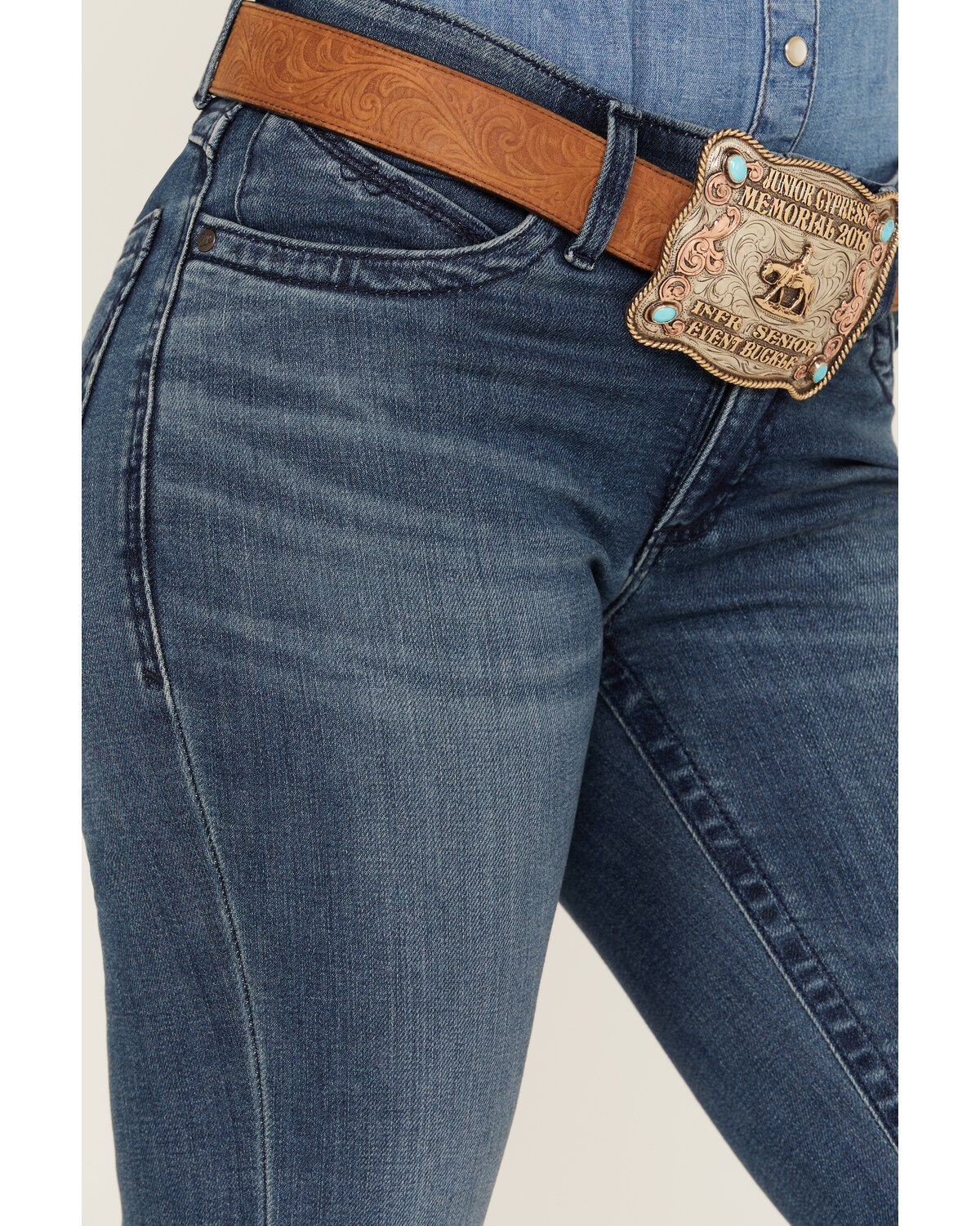 Wrangler Women's Dark Wash Mid Rise Ultimate Riding Bootcut Jeans
