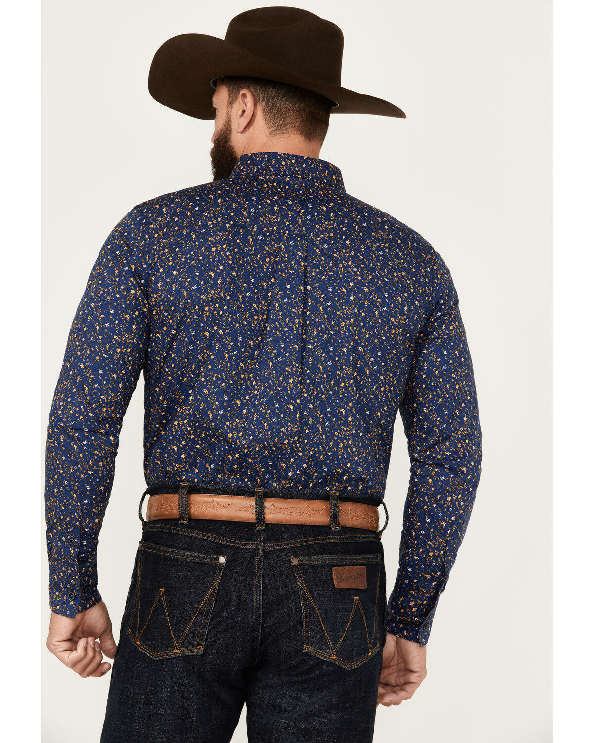 Cody James Men's Meadowlark Floral Print Long Sleeve Button-Down Stretch Western Shirt