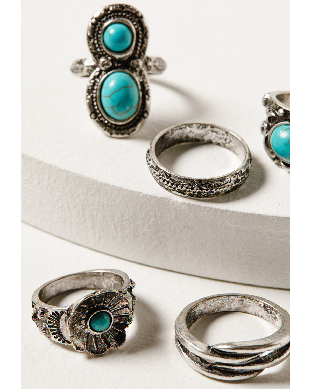 Shyanne Women's Desert Charm Turquoise Stone Ring Set - 5-Piece