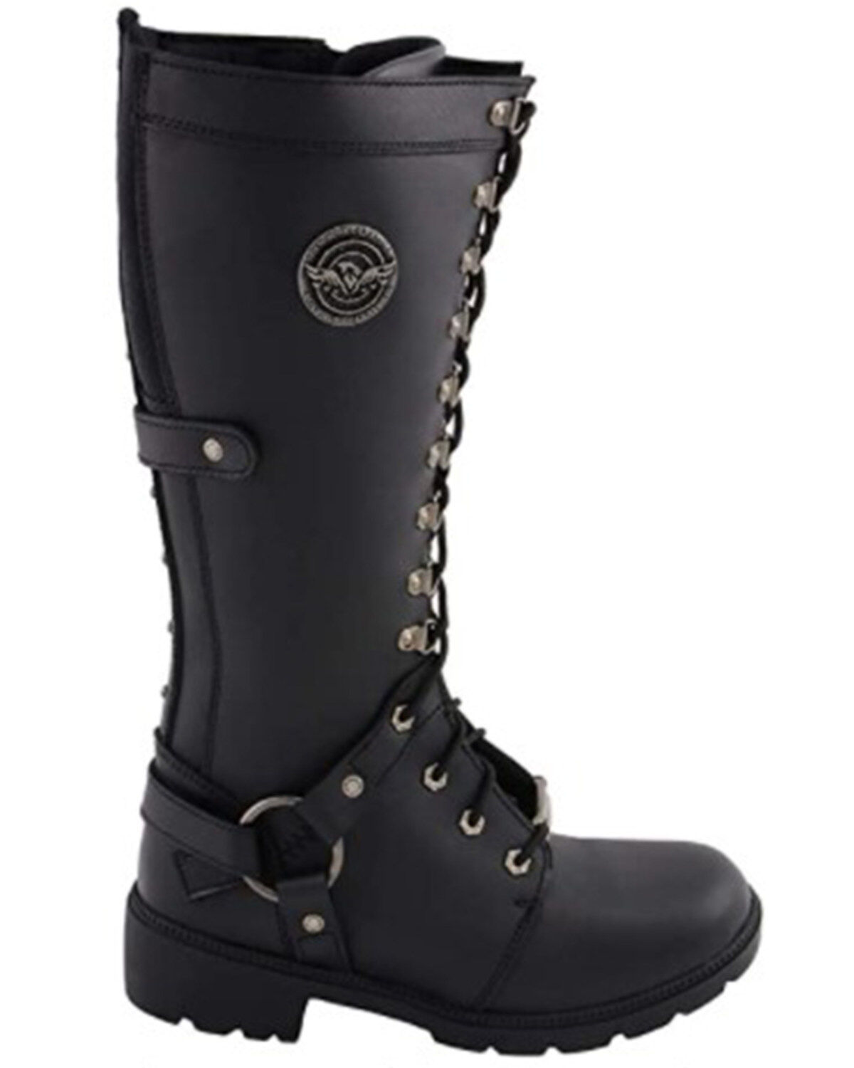 Milwaukee Leather Women’s Jane Combat Style Harness Motorcycle Boots - Round Toe
