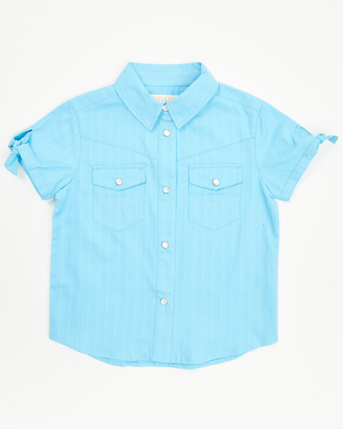 Shyanne Toddler Girls' Shadow Dobby Print Short Sleeve Snap Western Shirt