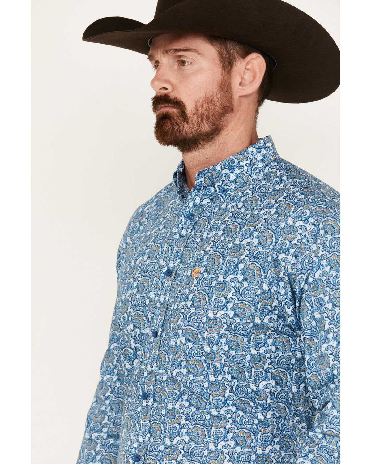 Ariat Men's Gentry Paisley Print Long Sleeve Button-Down Western Shirt