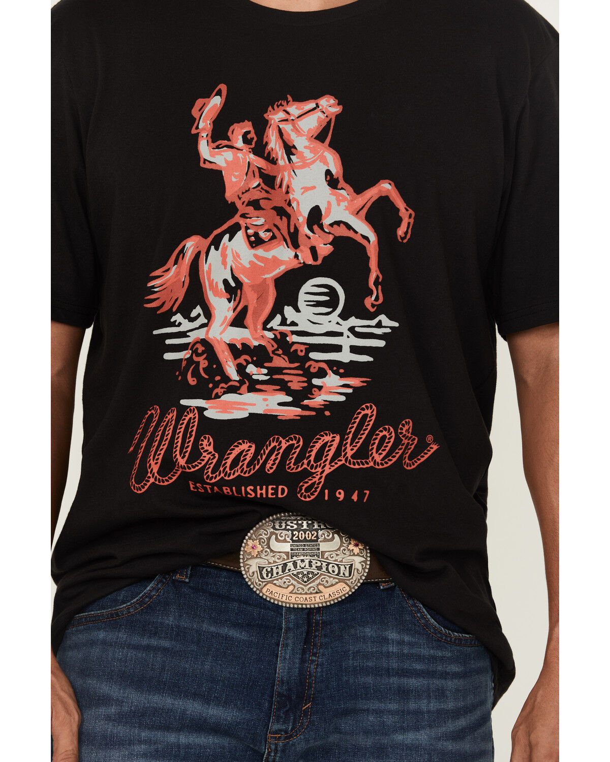 Wrangler Men's Neon Cowboy Short Sleeve Graphic T-Shirt