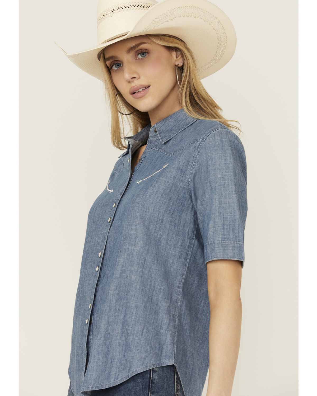Cruel Girl Women's Short Sleeve Snap Western Shirt