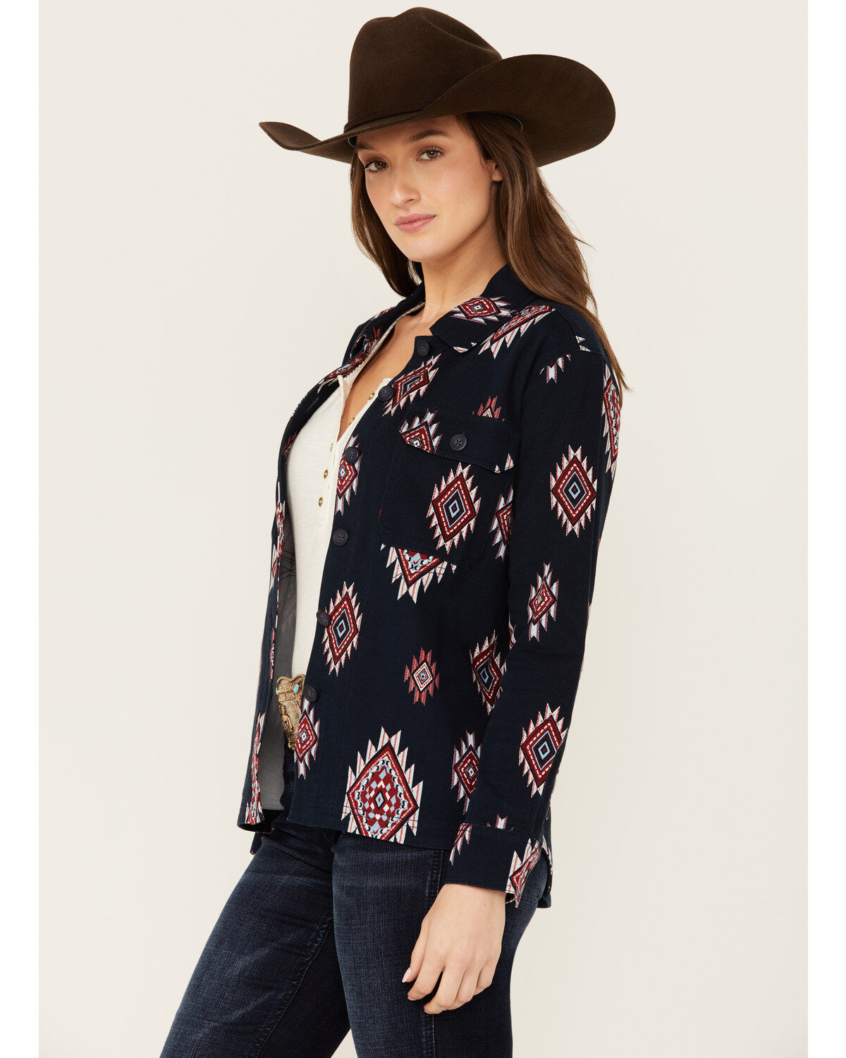 Shyanne Women's Buffalo Southwestern Print Shacket