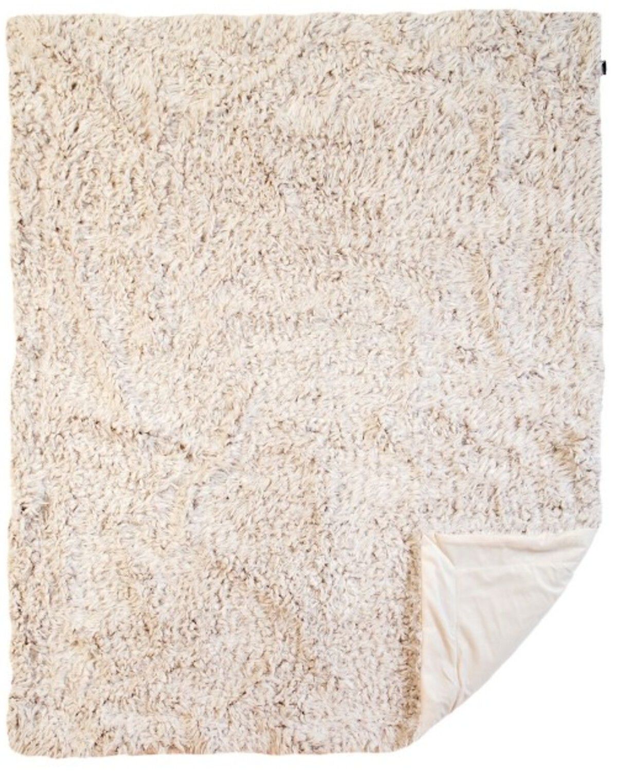 Carstens Home Off-White Shaggy Plush Faux Fur Throw Blanket