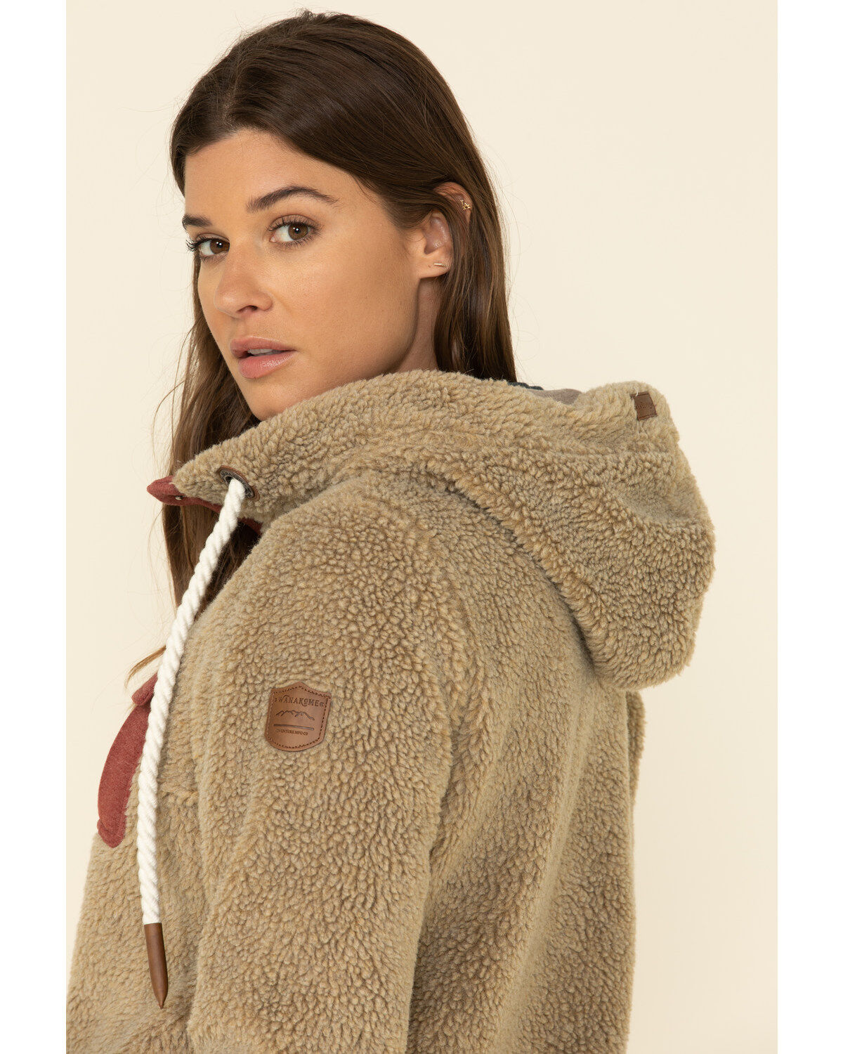 Wanakome Women's Fay Snap Neck Sherpa Hooded Pullover