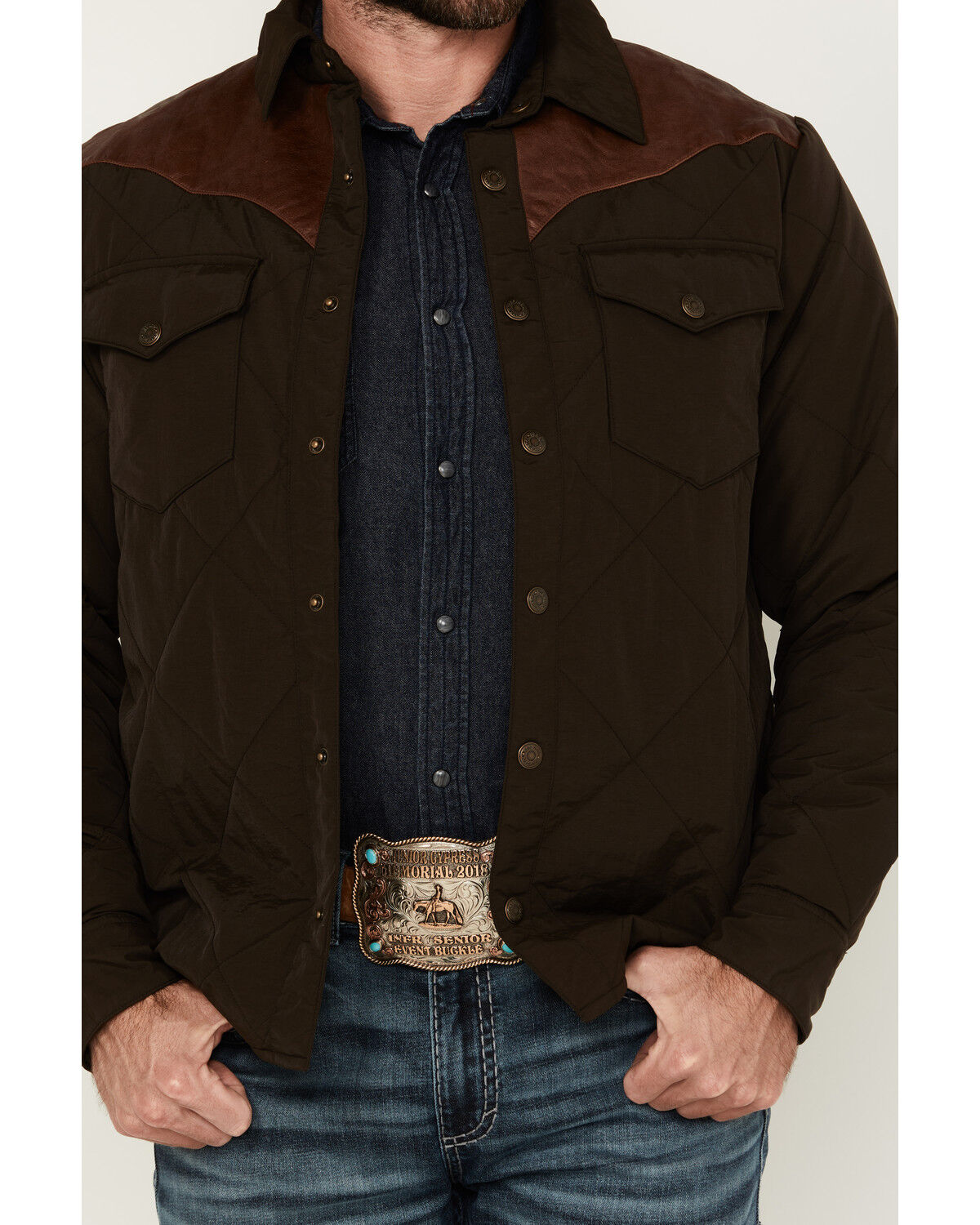 Resistol Men's Quilted Leather Yoke Jacket