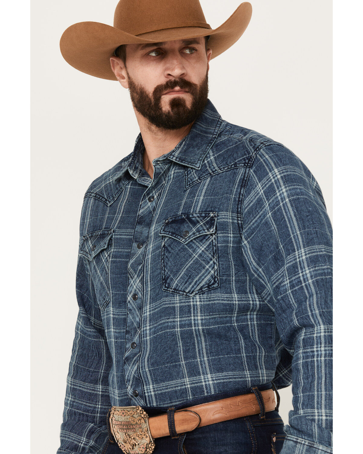 Wrangler Retro Men's Plaid Long Sleeve Western Snap Shirt
