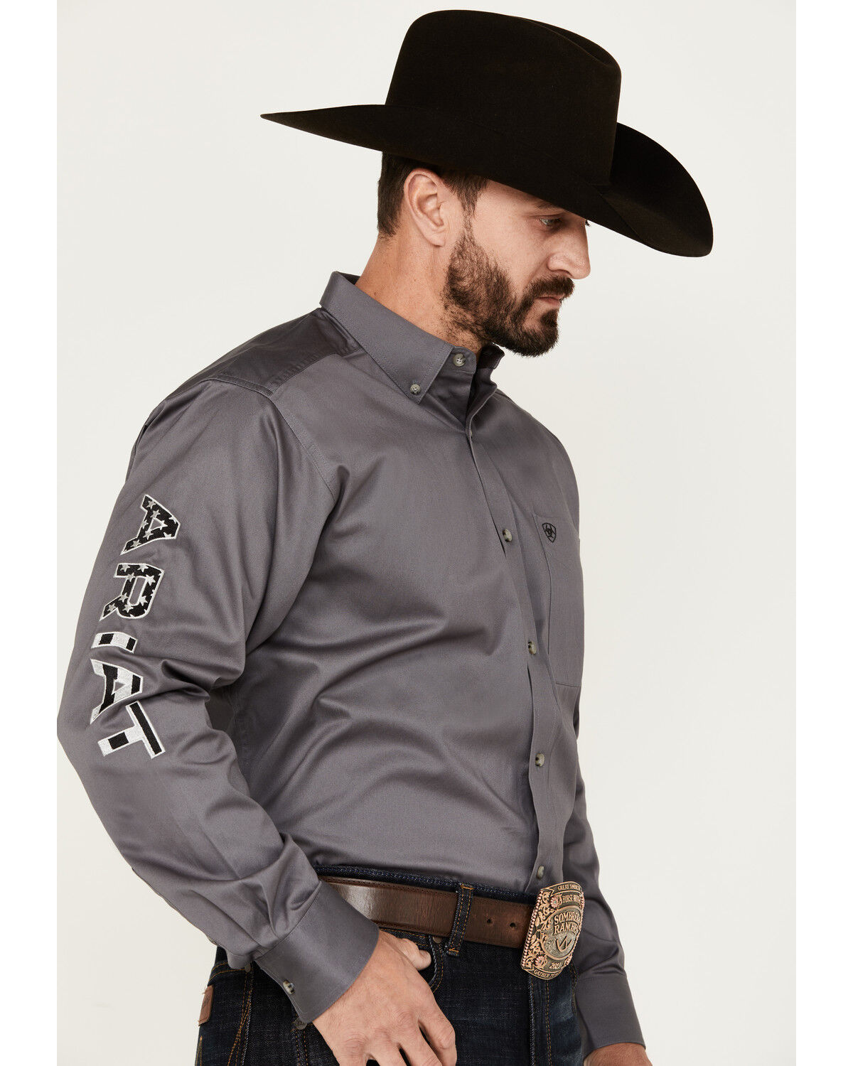 Ariat Men's Team Logo Twill Long Sleeve Button-Down Western Shirt