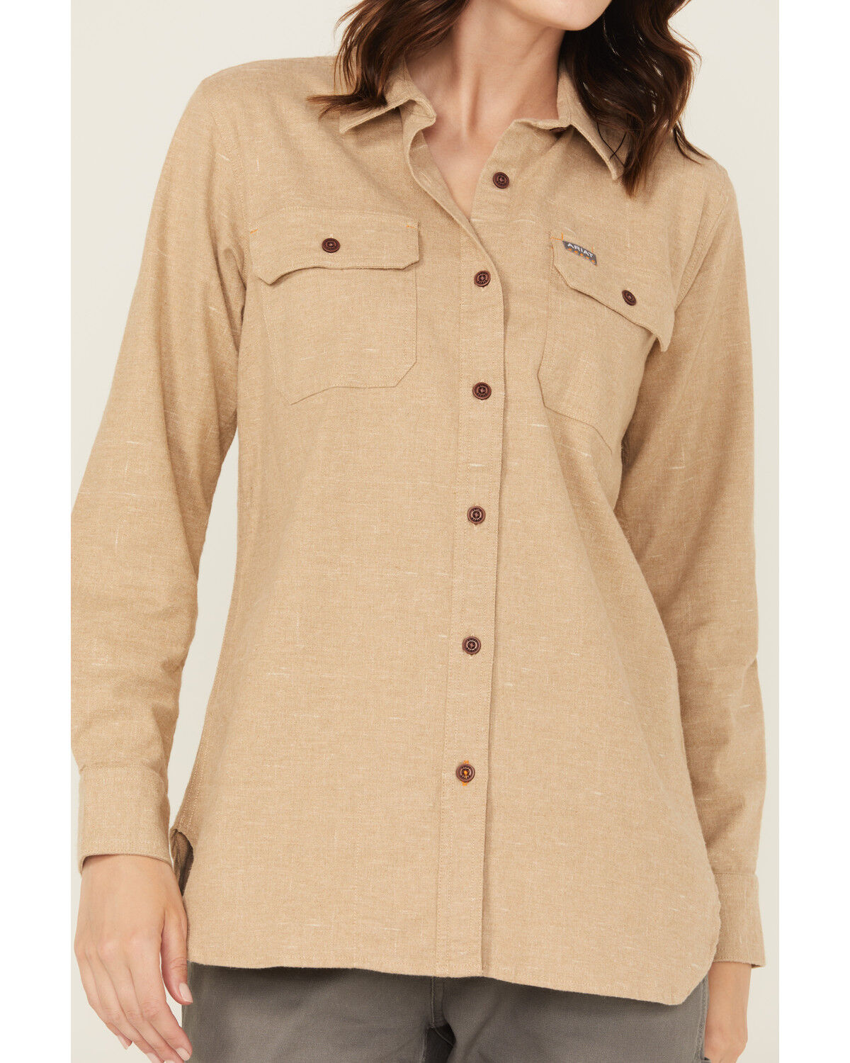 Ariat Women's Rebar Tunic Long Sleeve Button-Down Flannel Work Shirt