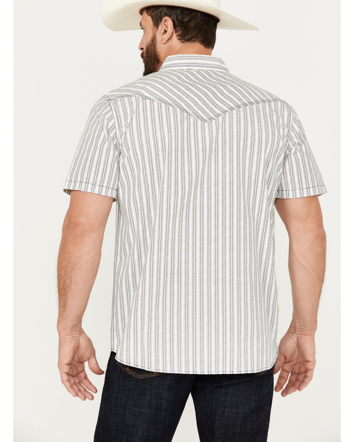 Moonshine Spirit Men's Striped Short Sleeve Western Snap Shirt