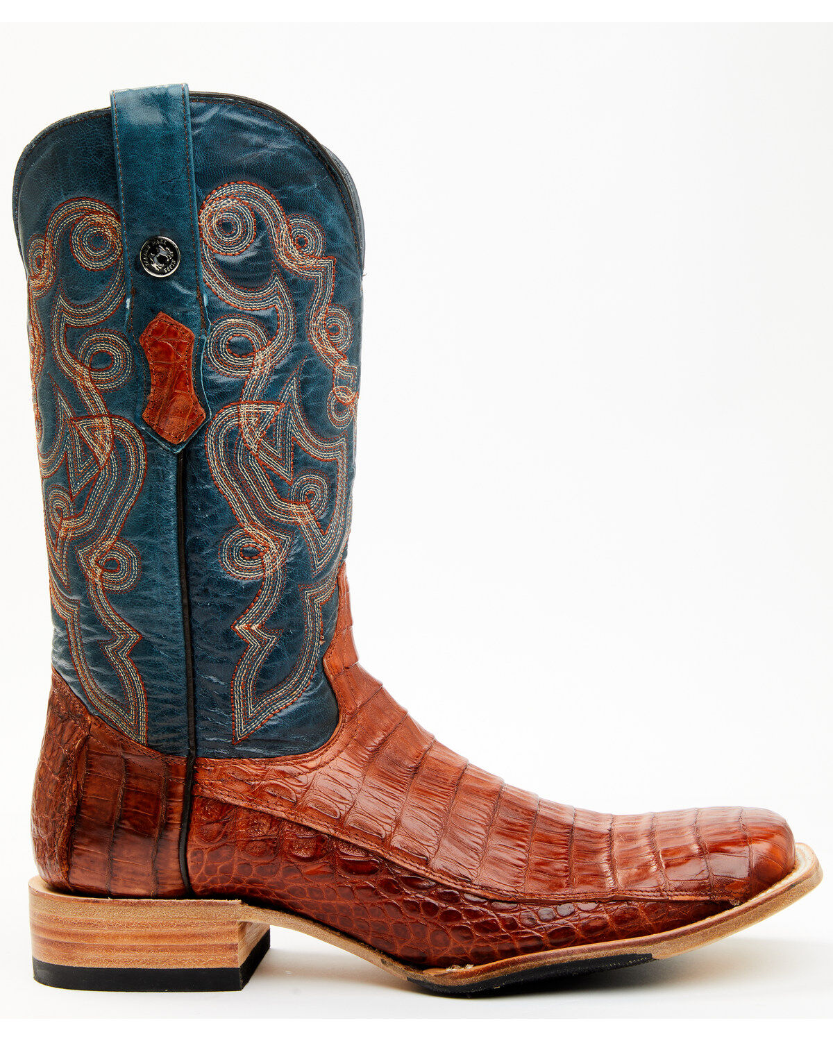 Tanner Mark Men's Exotic Caiman Belly Western Boots - Broad Square Toe