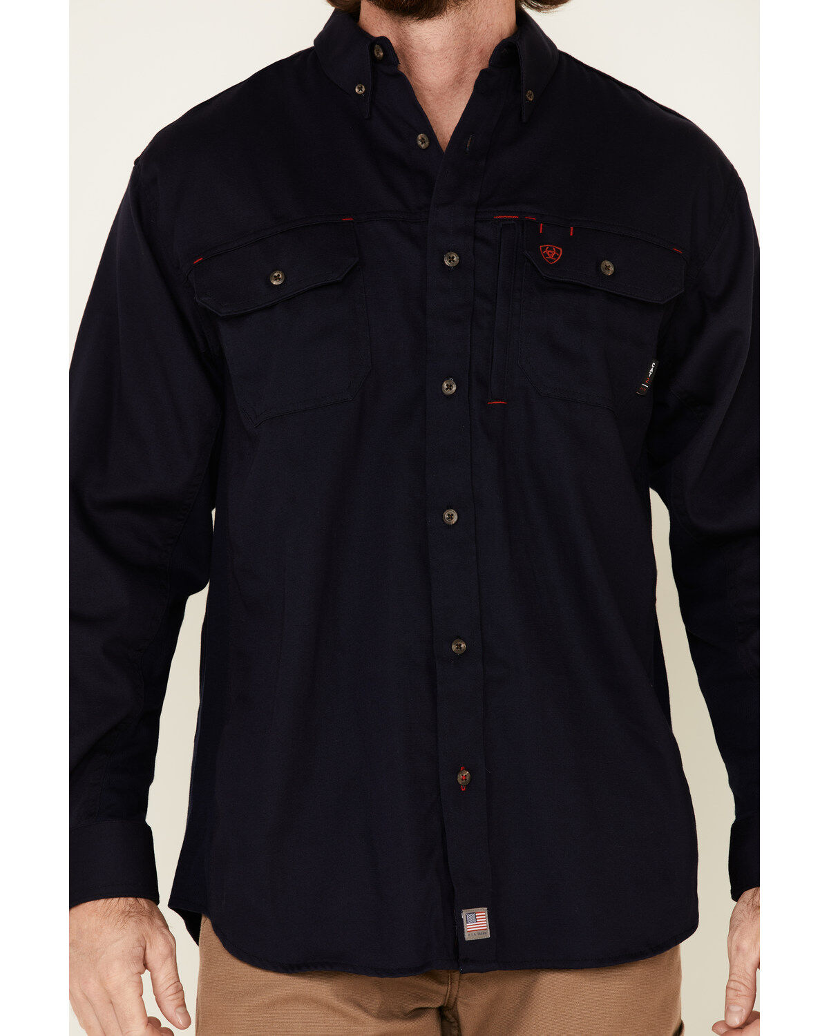 Ariat Men's FR Solid Vent Long Sleeve Button Down Work Shirt