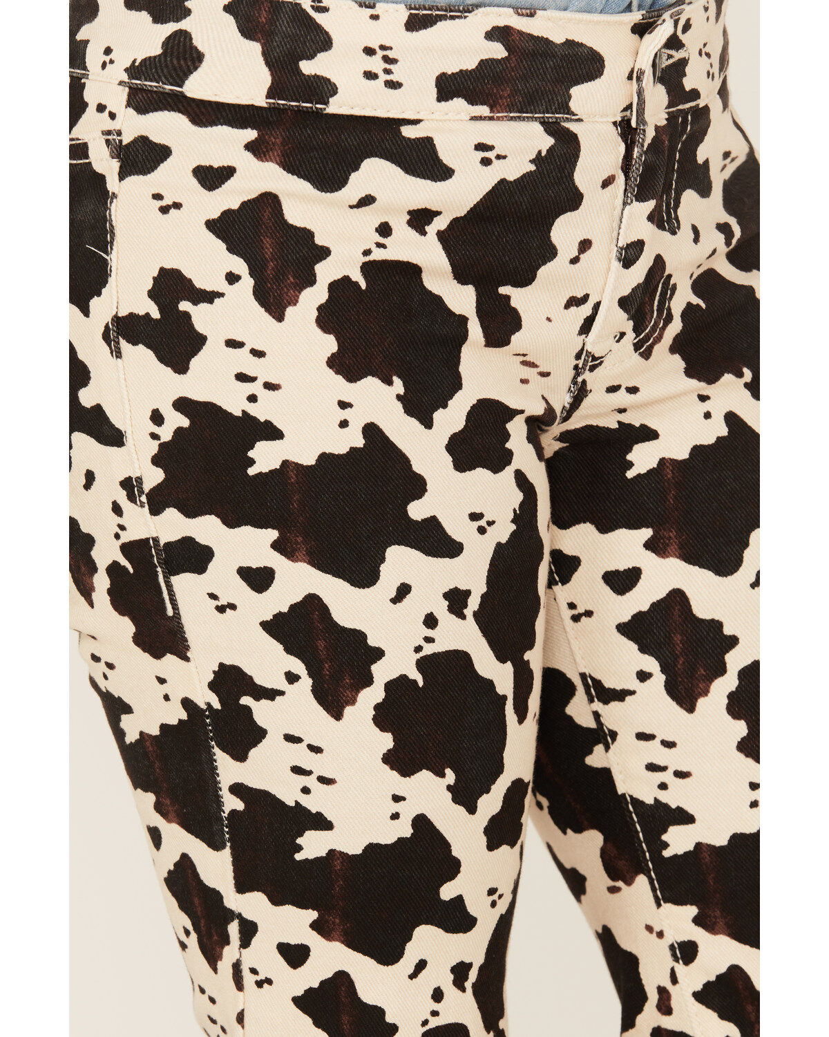 Rock & Roll Denim Girls' Cow Print Bargain Button Stretch Flare Jeans