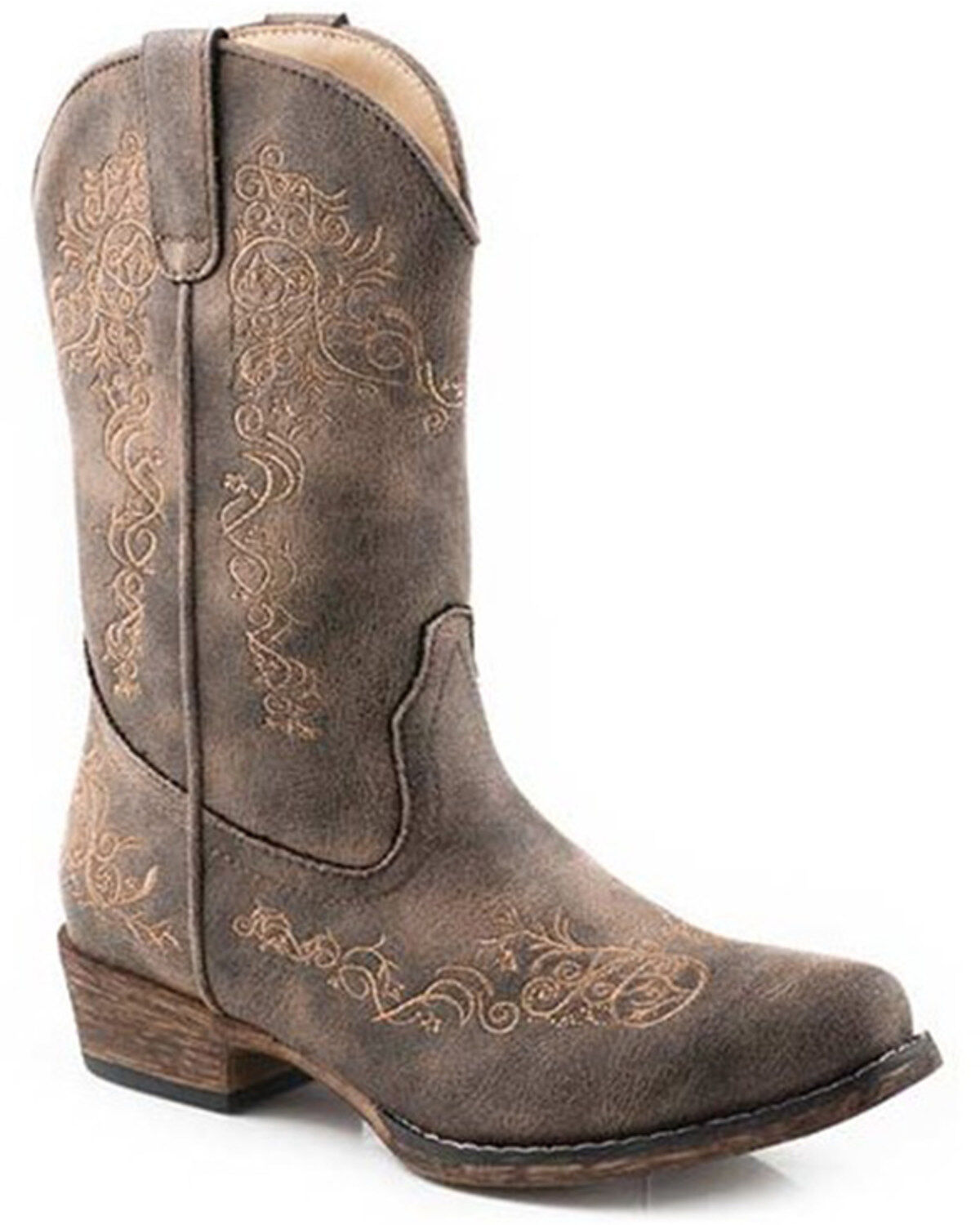 Roper Little Girls' Riley Scroll Western Boots - Snip Toe