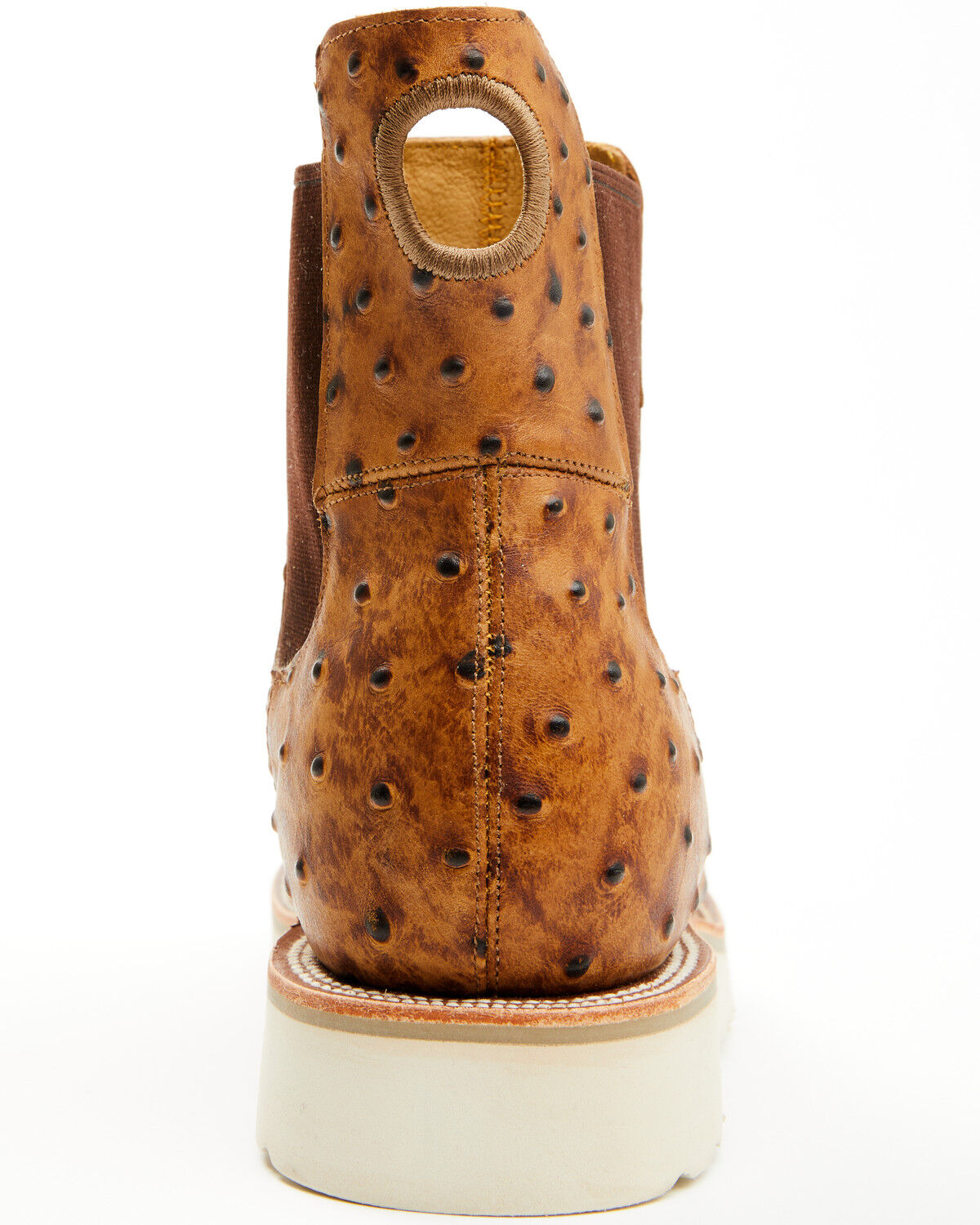 Horse Power Men's Saddle Ostrich Print Chelsea Boots - Square Toe