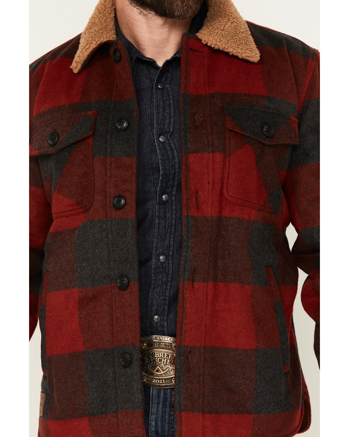 Cody James Men's Plaid Print Button-Down Lumber Jack Wool Jacket