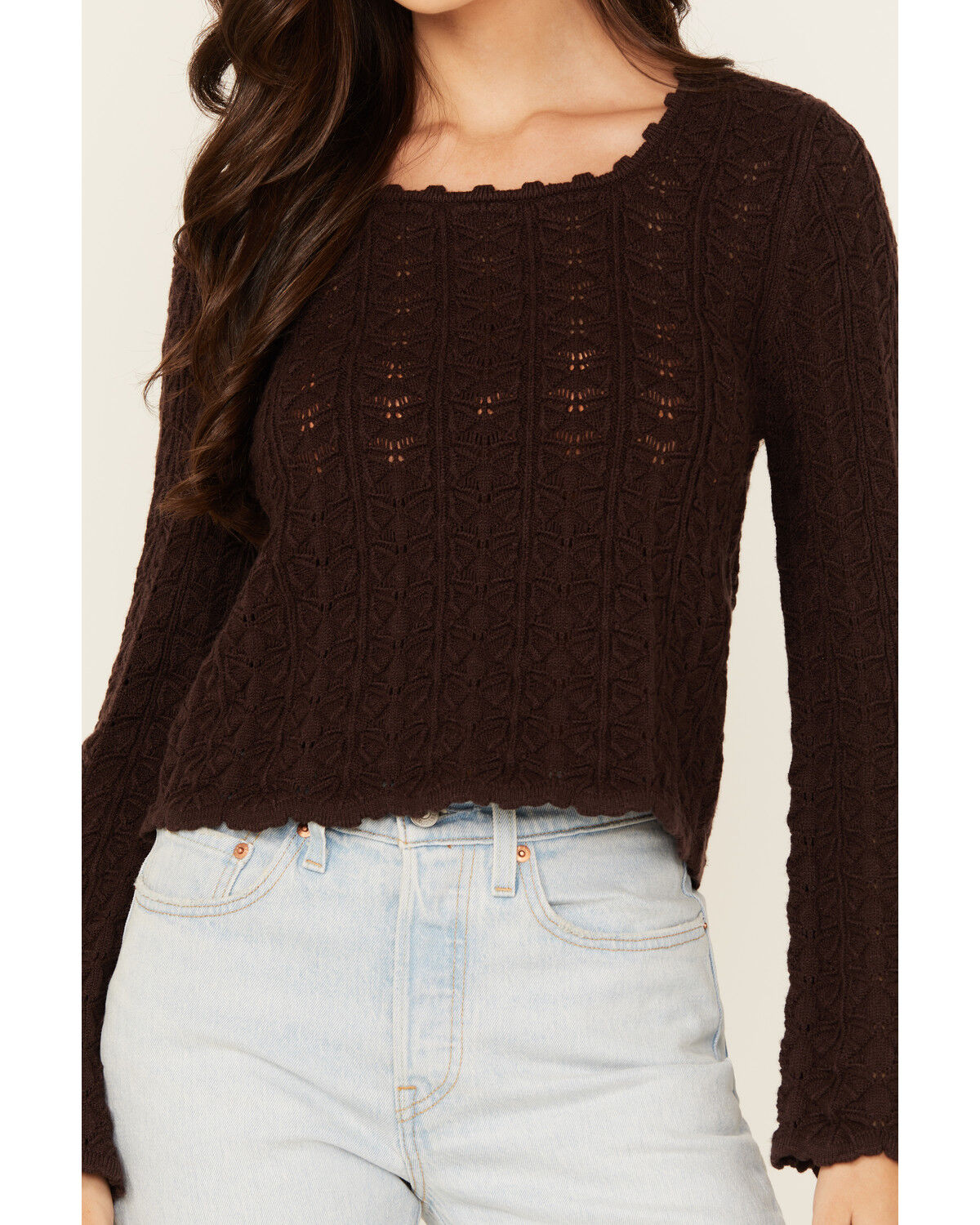Shyanne Women's Bell Sleeve Pointelle Sweater