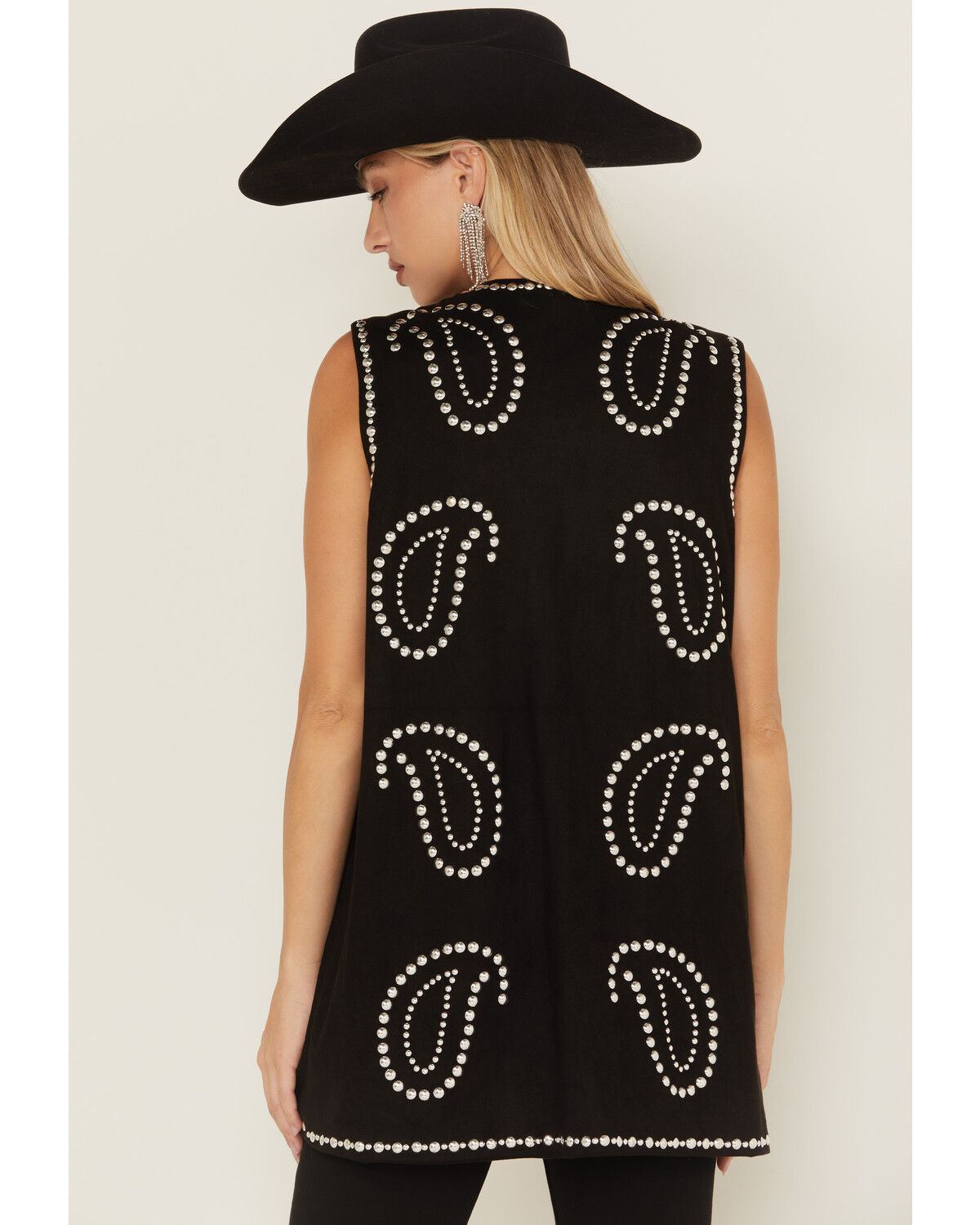 Fornia Women's Paisley Studded Longline Vest