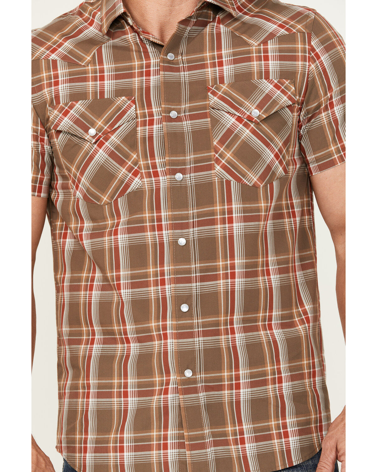 Pendleton Men's Frontier Plaid Print Short Sleeve Pearl Snap Western Shirt