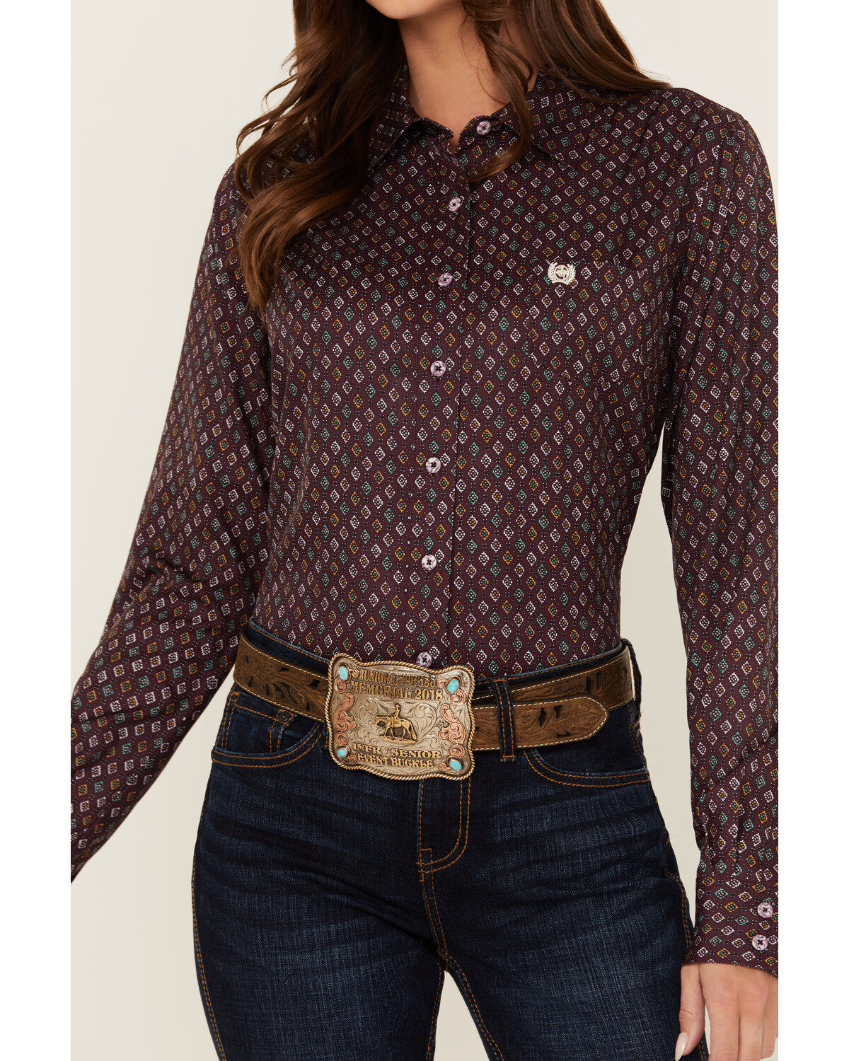 Cinch Women's ARENAFLEX™ Printed Long Sleeve Button-Down Western Shirt