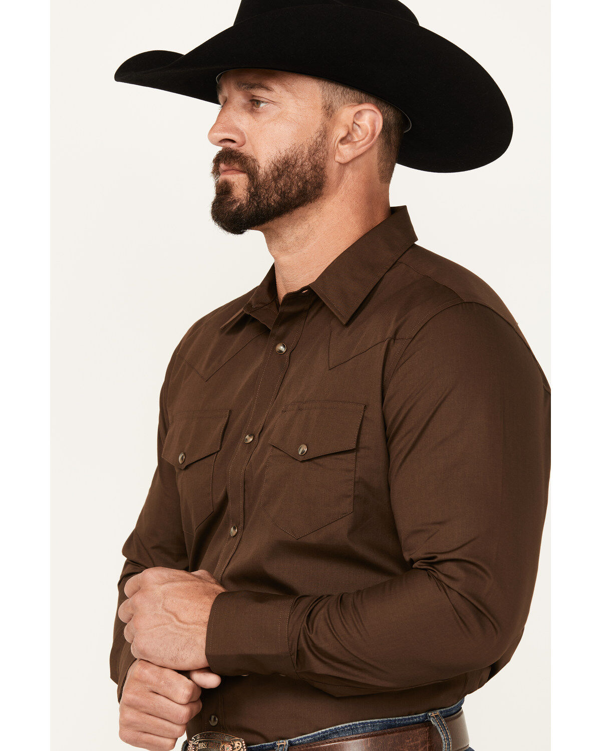 Gibson Trading Co Men's Basic Solid Twill Long Sleeve Snap Western Shirt