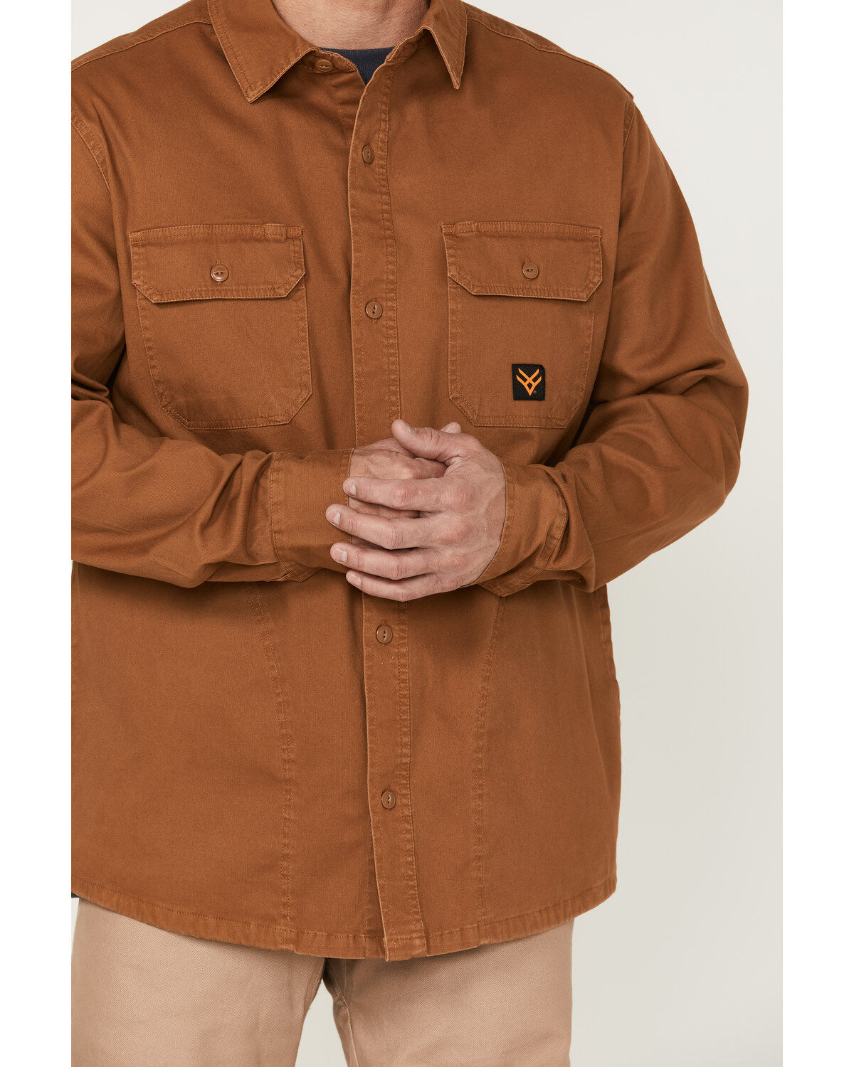 Hawx Men's Brawlins Weathered Bedford Button-Down Cord Work Shirt Jacket