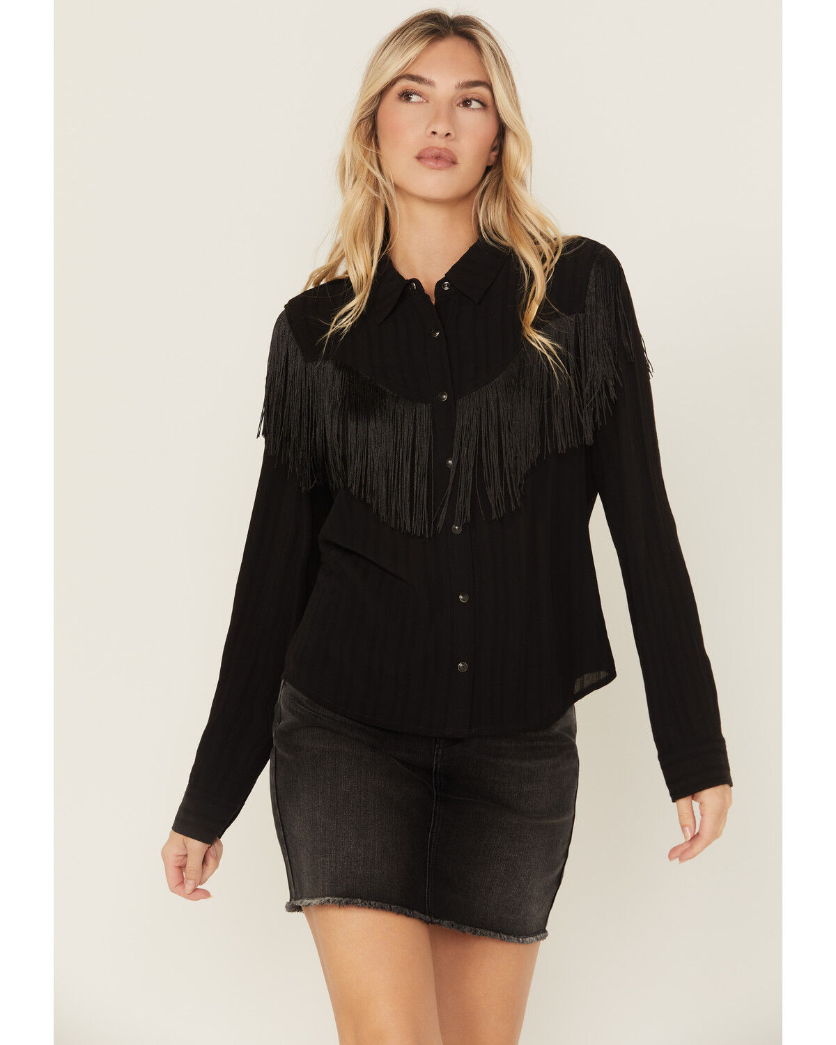 Idyllwind Women's Etta Fringe Long Sleeve Snap Western Shirt
