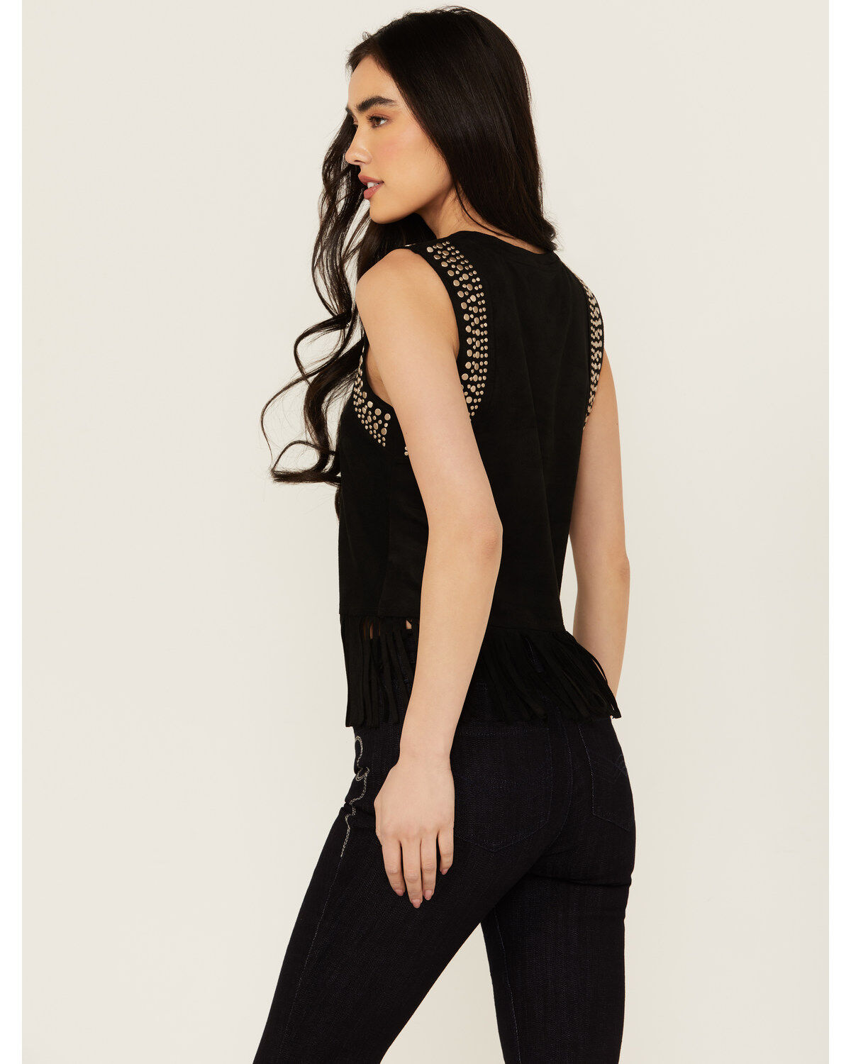 Idyllwind Women's Lillian Studded Fringe Faux Suede Tank Top