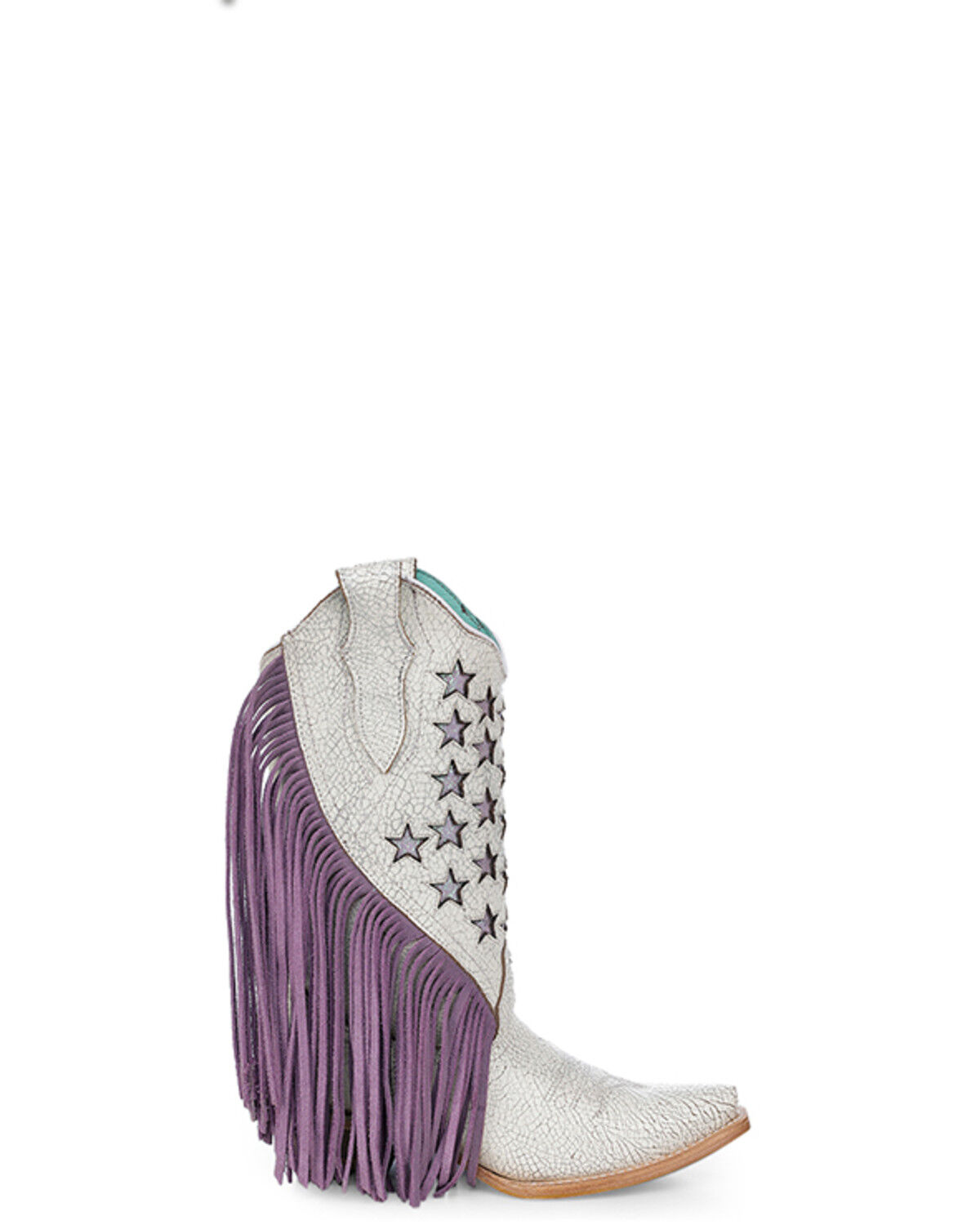 Corral Girls' Star Inlay Fringe Western Boots - Snip Toe