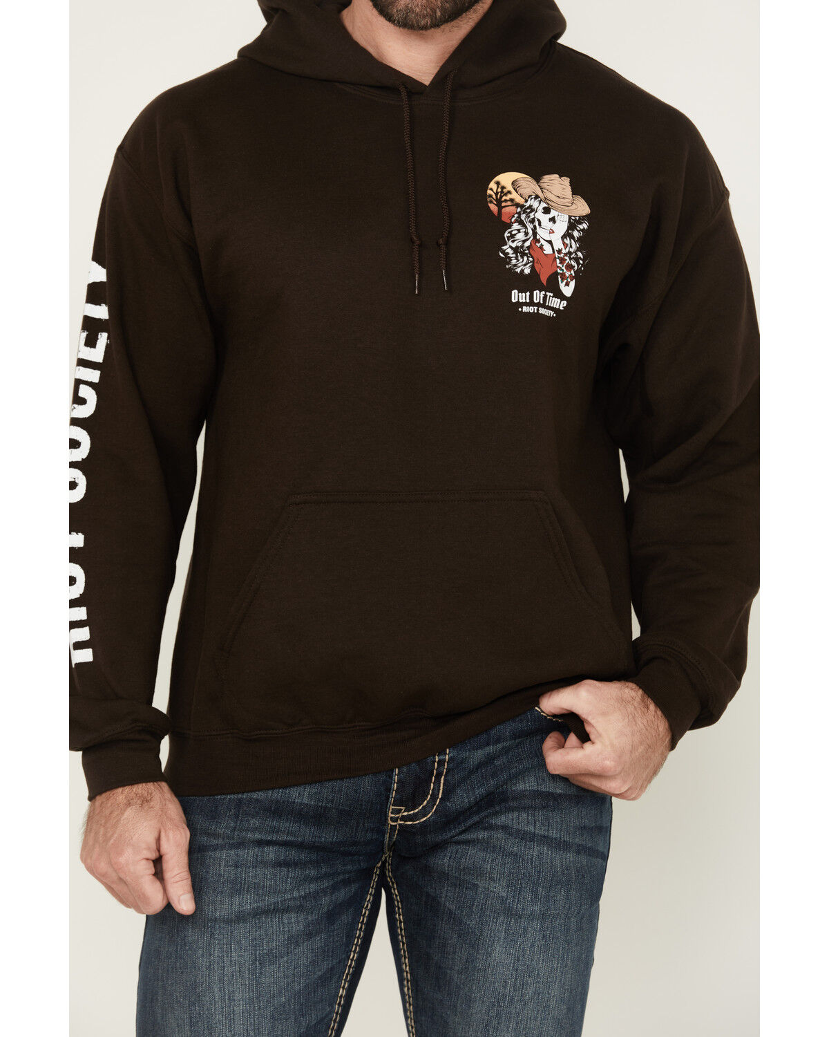 Riot Society Men's Boot Barn Exclusive Out of Time Cowgirl Graphic Hooded Sweatshirt