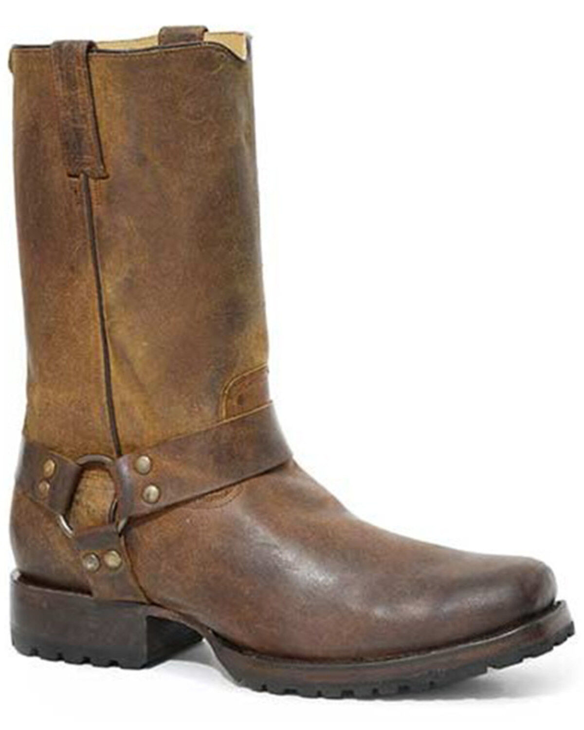 Stetson Men's Heritage Harness Pull On Harness Moto Boots - Square Toe