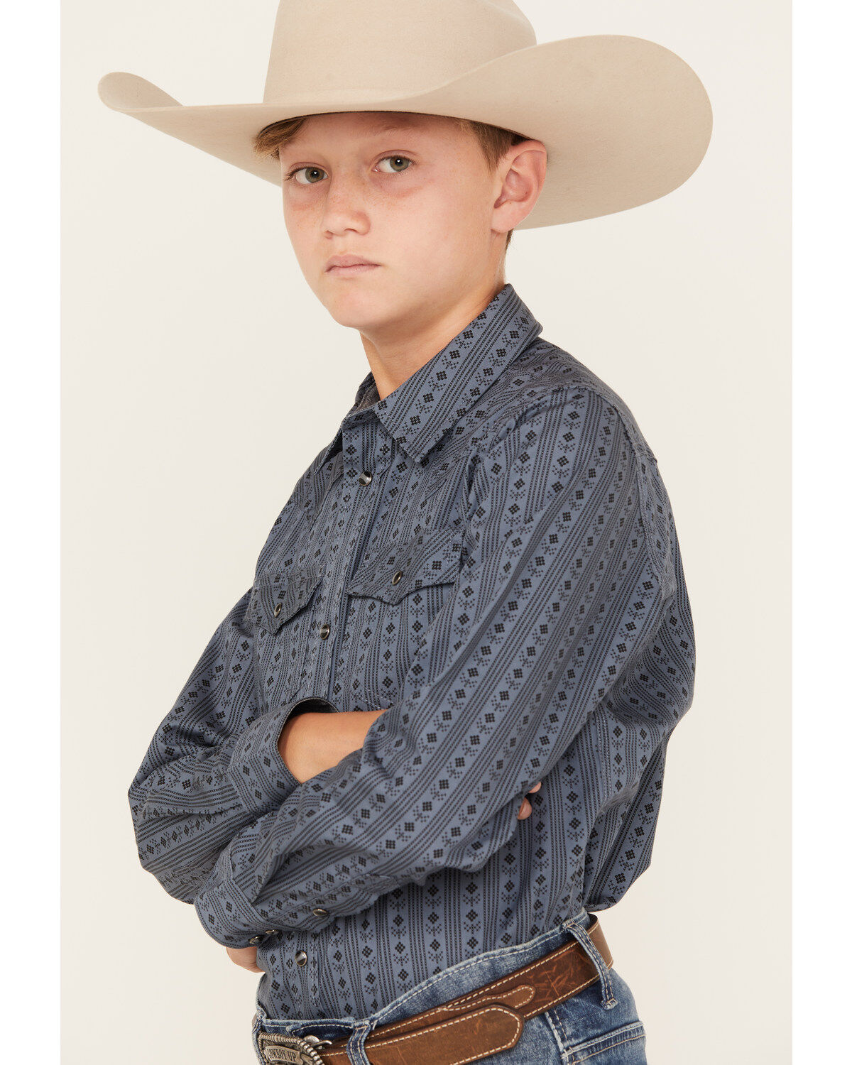 Cody James Boys' Cowboy Long Sleeve Snap Western Shirt